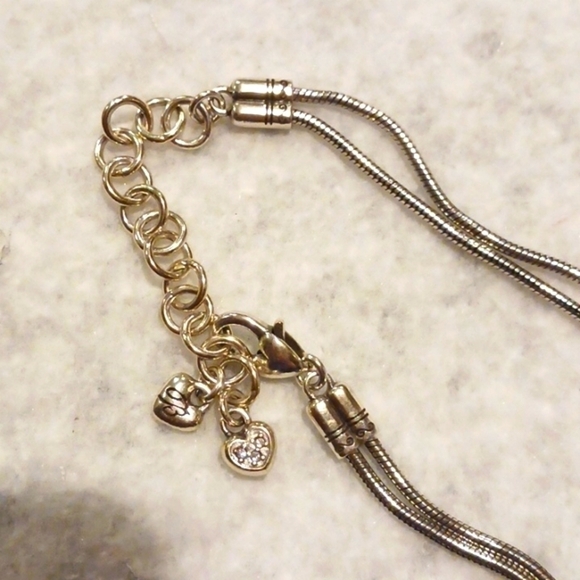 Brighton Double Chain Heart & Daisy Necklace - Picture 3 of 6